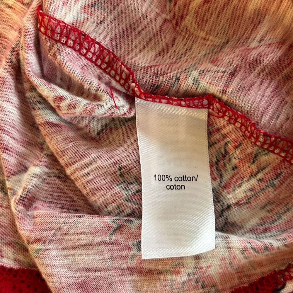 Maurices Charleston Red Paisley Floral Square Neck Balloon Sleeve Top. Size L - Picture 7 of 10